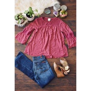 🛑SOLD🛑 Rose/Mauve colored boho top